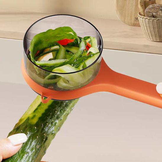 Eplucheur multifonctionnel avec boîte de rangement, éplucheur de légumes et fruits et légumes avec boite de stockage, lames en acier inoxydable
