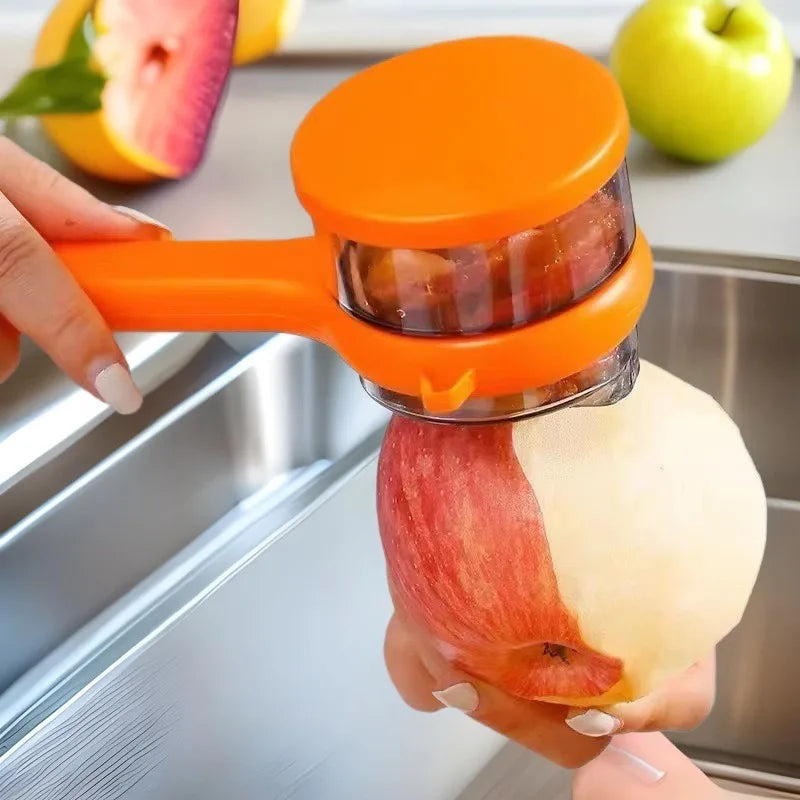 EPLUCHEUR avec récipient: Une coupe précise en un tour de main
