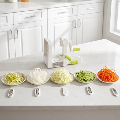 Spiraliseur de légumes avec différents types de découpes pour multi légumes facile à nettoyer