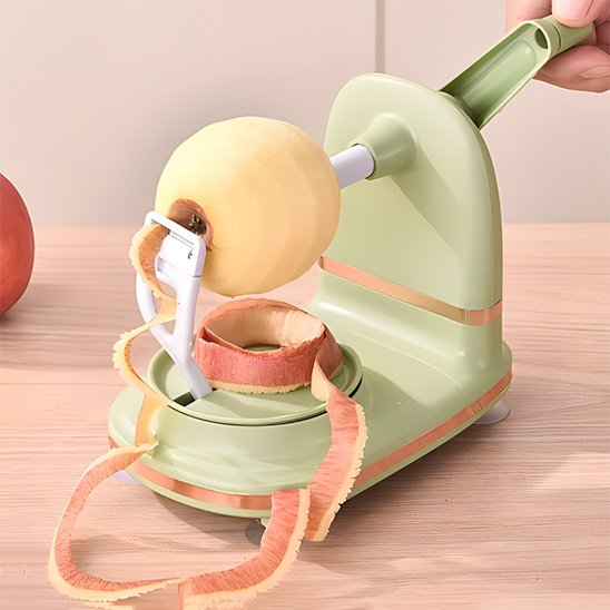 Éplucheur à pommes rotatif – mécanisme de rotation et lame ajustable
