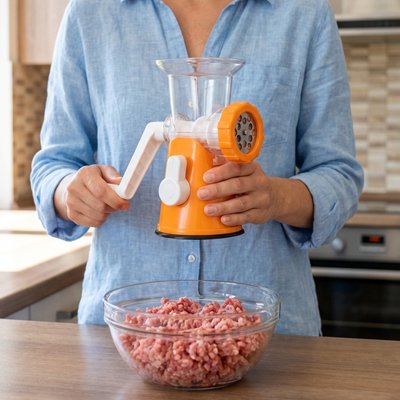 Hachoir à viande manuel orange