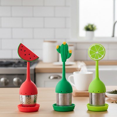 Infuseur à thé-Design ludique en forme de fruits 