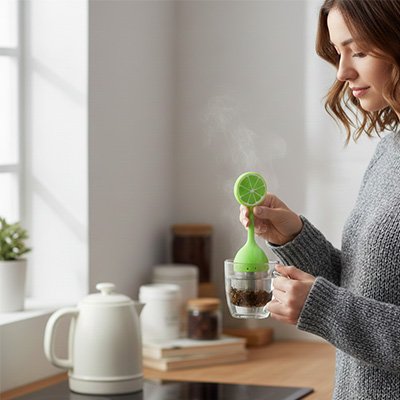 Infuseur à thé-en forme de citron vert