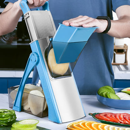 mandoline-cuisine-bleue-polyvalente-coupes-uniformes