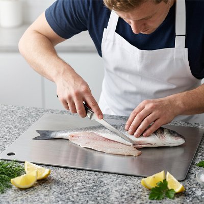 Planche à découper en titane pour Poissons