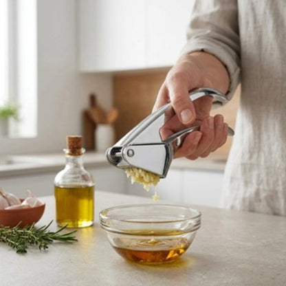 Presse ail en Inox professionnel pour ail et gingembre, design élégant et pratique 