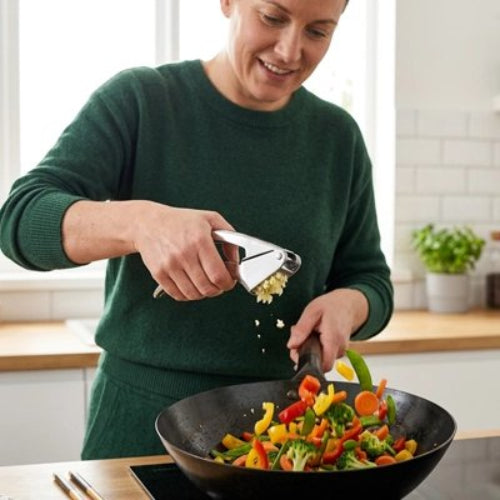  Presse ail en Inox robuste et ergonomique pour préparation rapide des plats  