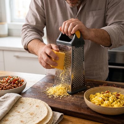 Râpe à fromage - différentes tailles de coupe pour fromage et légumes