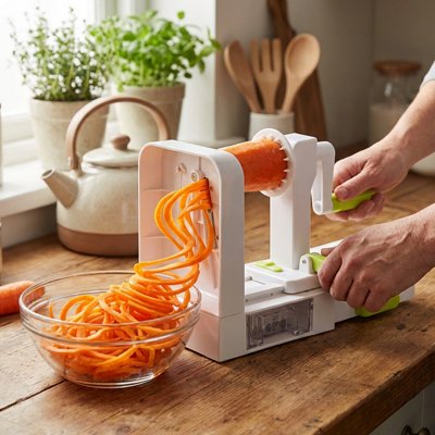 Spiraliseur de légumes avec ventouses de stabilisation pour spirales décoratives en toute sécurité